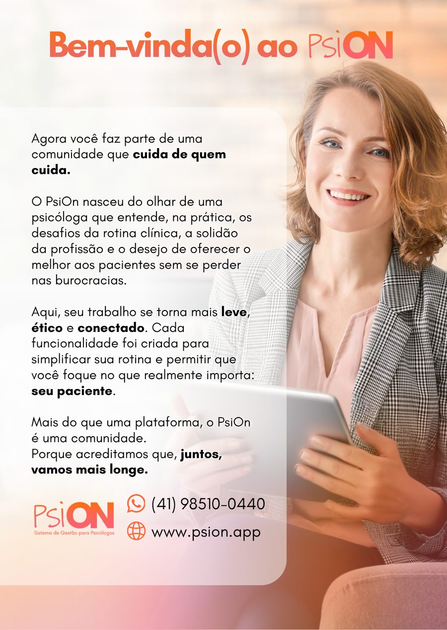 Flyer A6 impresso de boas-vindas do PsiON