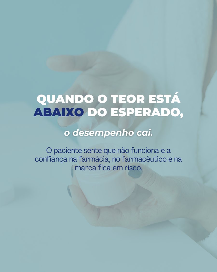 Quando o teor está abaixo do esperado, o desempenho cai.